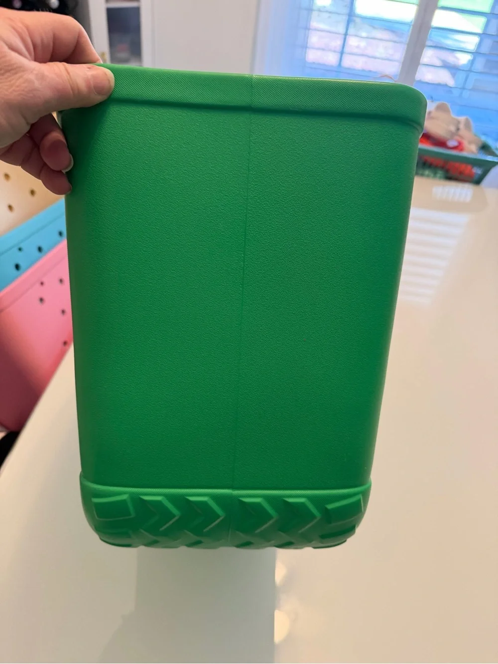 Versatile Green Plastic Storage Bin by